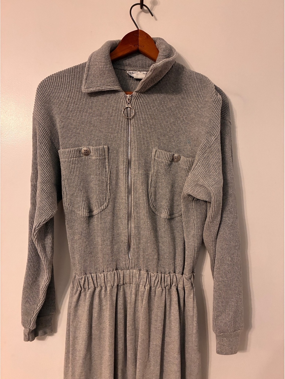 Vintage 90s Bloomingdale’s Gray Jumpsuit Small Made in USA